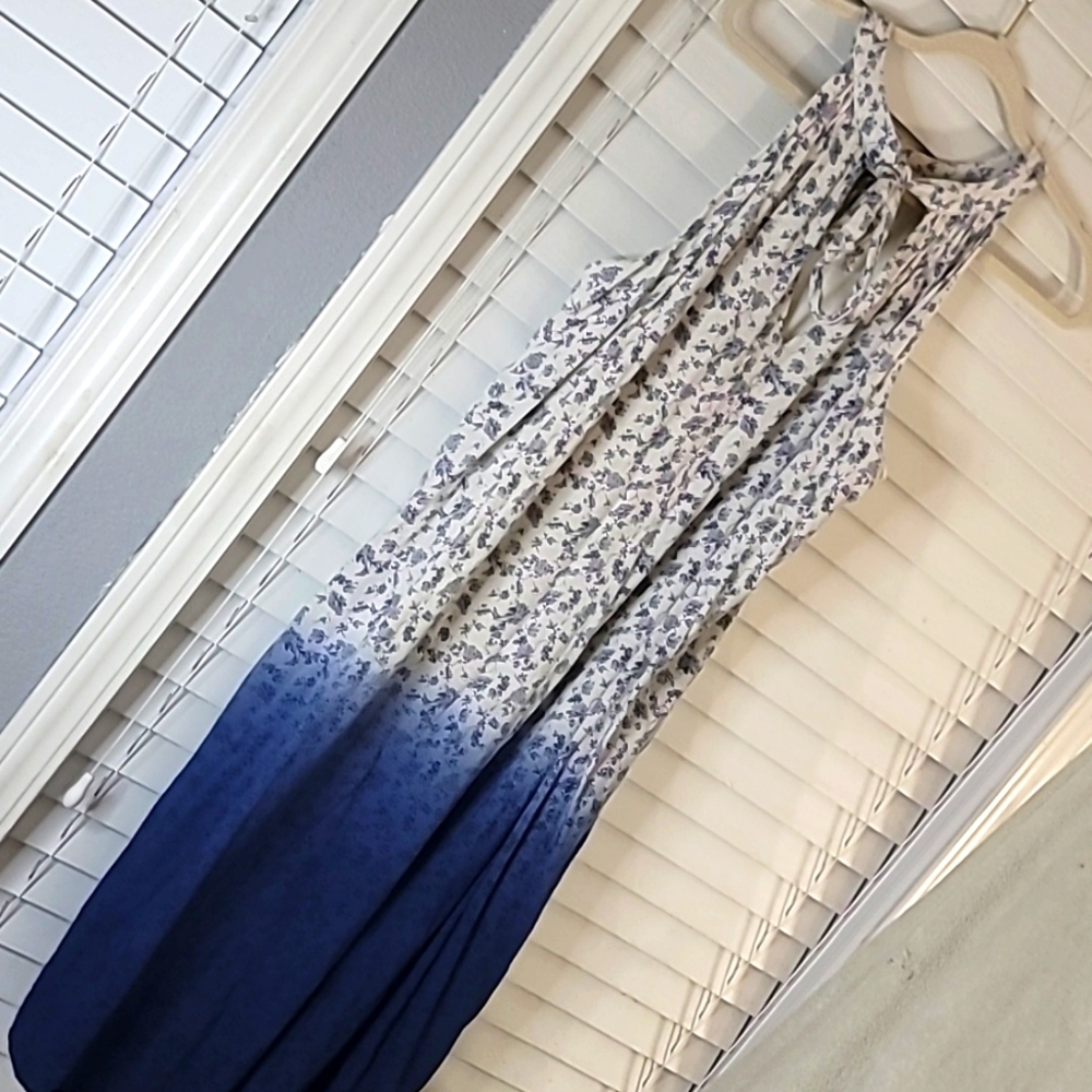 Altar'd State Floral Ombre Blue dress